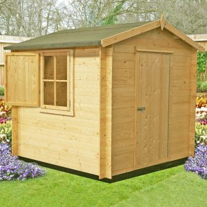 Shire Camelot 2.4m x 2.4m Log Cabin Summer House (19mm)