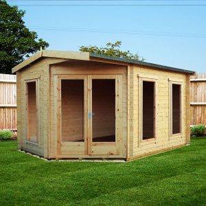 Shire Rivington 4.3m x 3m Corner Log Cabin (28mm)