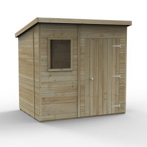 Timberdale 7x5 Tongue and Groove Pressure Treated Pent Wooden Garden Shed (Installation Included)