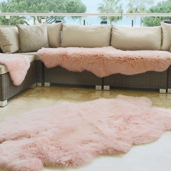 70X175 Sheepskin Adobe Rose Double Rug