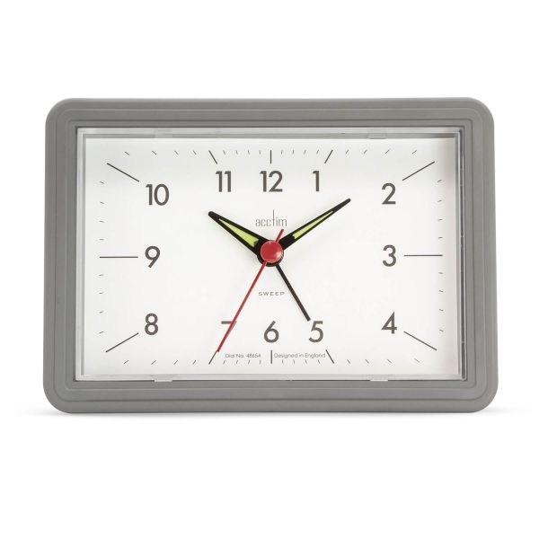 Acctim Drake Mid Century Alarm Clock Grey