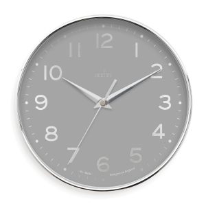 Acctim Rand Small Wall Clock Chrome/Pigeon Grey 20Cm