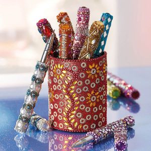 Beaded Pens in a Pot Set of 10 Pot Dia.5.5cm - Buy 2 & Save £3