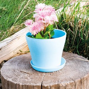 Blue Plastic Plant Pot 13X10Cm