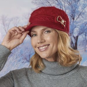 Cloche Peak Hat Red Dia.46cm