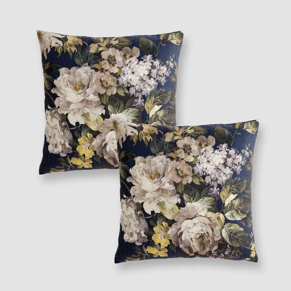 Cushion Cover Blue Autumn Bloom Design 2 Pack W43 xL43cm