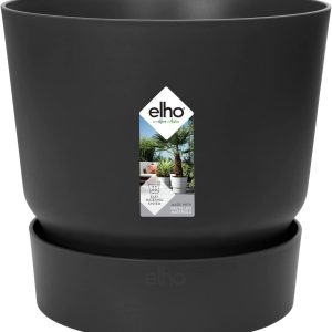 Elho 14cm Greenville Round Pot (Living Black)