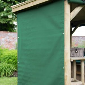 Forest Garden 4.7m Hexagonal Wooden Garden Gazebo Curtains - Green