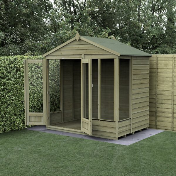 Forest Garden 7x5 4Life Overlap Apex Pressure Treated Summerhouse (Installation Included)