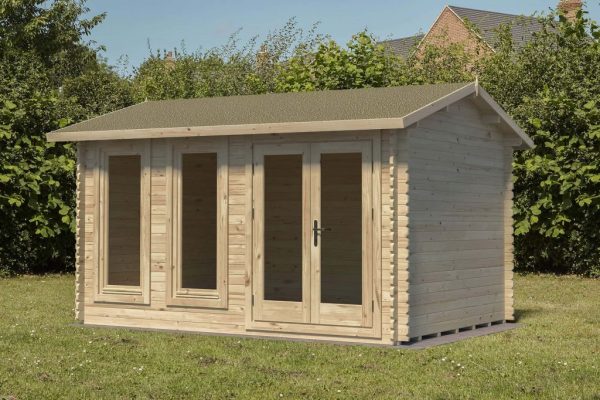 Forest Garden Chiltern 4.0m x 3.0m Apex Double Glazed Log Cabin (34kg Polyester Felt with Underlay / Installation Included)