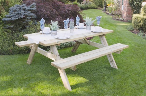 Forest Garden Rectangular Picnic Table - Large