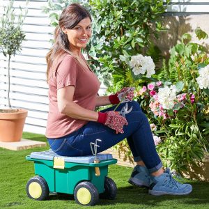 Garden Storage Seat with Wheels Lightweight L32.7 xW19.8 xD3.5cm