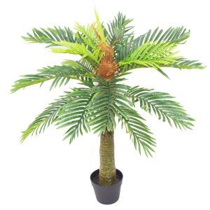 Leaf Design 90cm (3ft) Deluxe Artificial Plant Two-Tone Palm Tree - Potted