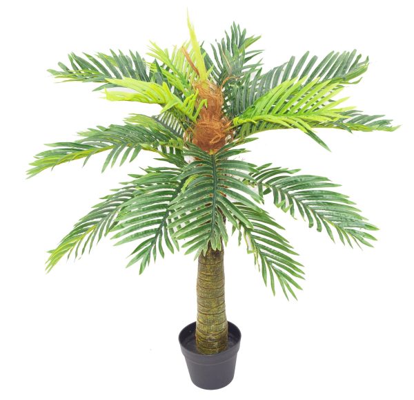 Leaf Design 90cm (3ft) Deluxe Artificial Plant Two-Tone Palm Tree - Potted