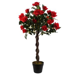 Leaf Design Artificial Red Rose Tree Wedding Twisted Vine Detail 90cm (3ft)