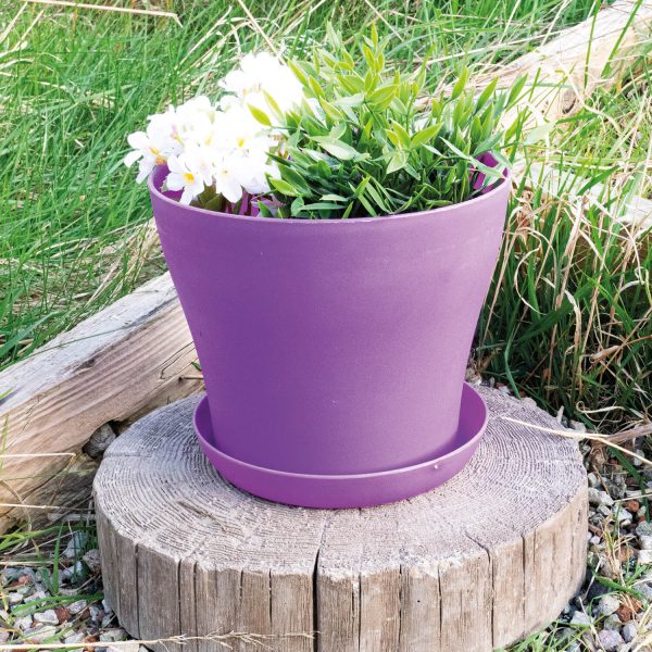 Purple Plastic Plant Pot 13X10Cm