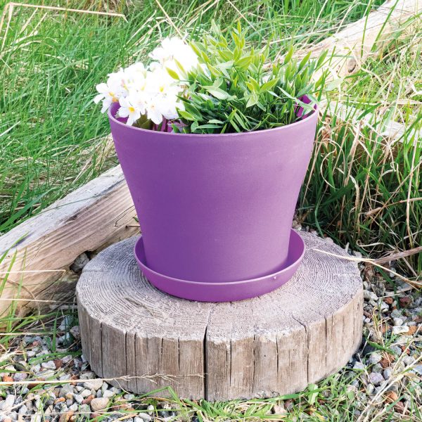 Purple Plastic Plant Pot 16X12.5Cm