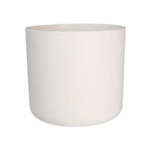 Straight edged plant pot - white