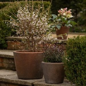 Tapered terracotta pot - sandblasted