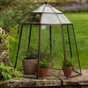 Victorian lidded bronze lantern cloche