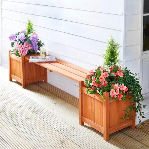 Wooden Planter Bench H40 xW35 xD35cm