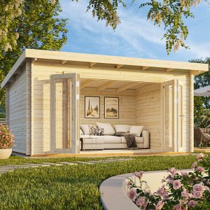 Palmako Lea 4.9m x 4m Log Cabin Garden Office (44mm)