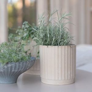 Rustic lightweight plant pot set of 2 - ivory