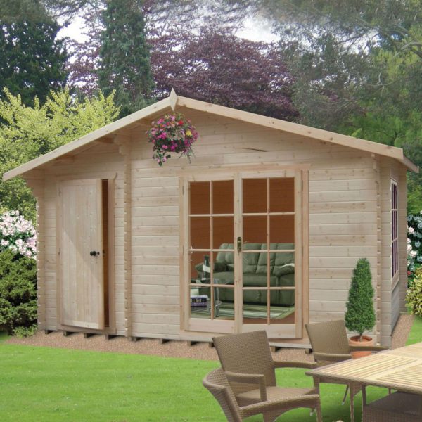 Shire Chaumont 4.2m x 5m Log Cabin Summerhouse (28mm)