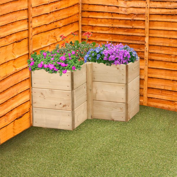 Timber Raised Corner Planter Medium 60 X 60Cm