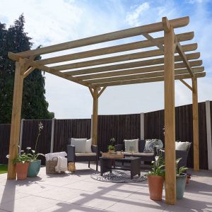 12' x 12' Forest Premium Ultima Large Wooden Garden Pergola (3.6m x 3.6m)