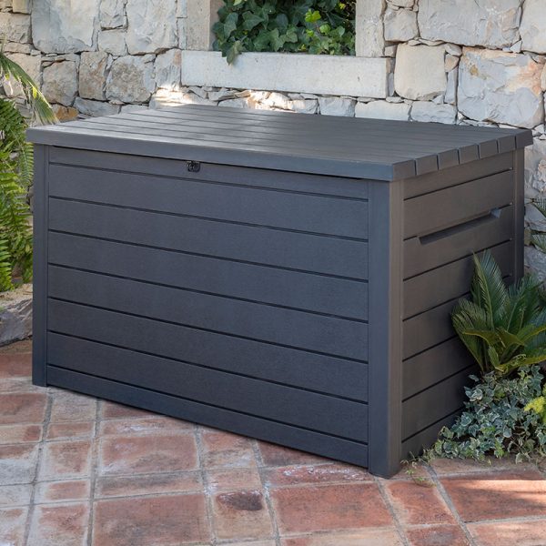 5' x 3' Keter XXL Plastic Garden Storage Box - Anthracite (1.47m x 0.83m)