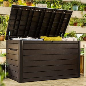 5' x 3' Keter XXL Plastic Garden Storage Box - Brown (1.47m x 0.83m)