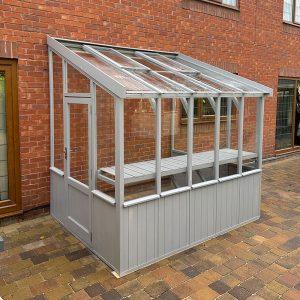 6'1 x 7'10 Coppice Hatfield Lean To Painted Wooden Greenhouse (1.86m x 2.4m)