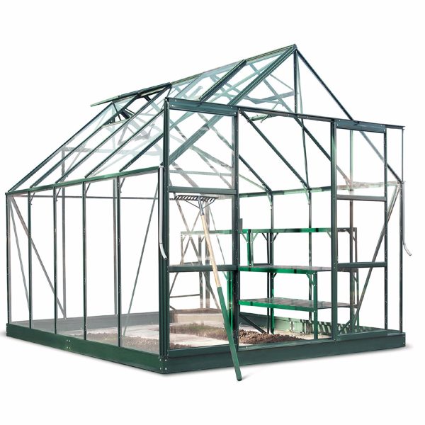 8'6 x 10'7 Green Frame Halls Magnum 810 Greenhouse (2.57 x 3.22m)