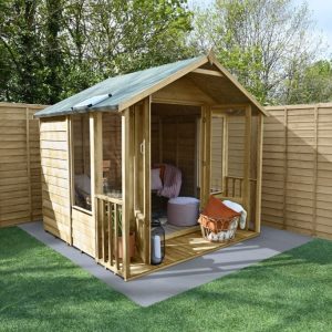 Forest Garden 7x7 Oakley Overlap Apex Pressure Treated Summerhouse (Installation Included)