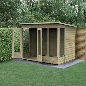 Forest Garden 8x6 Beckwood Pent Summerhouse with Double Door