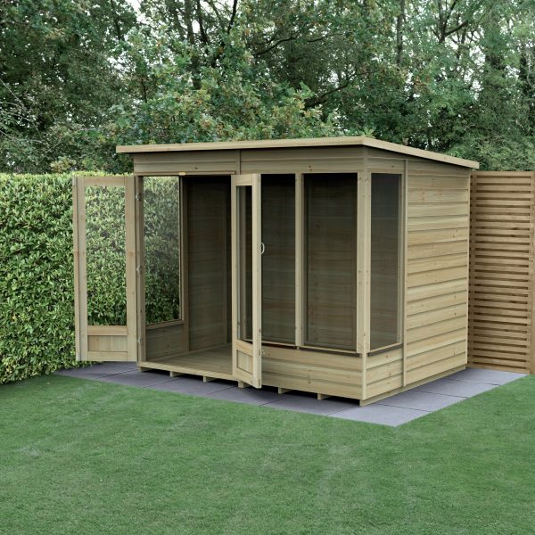 Forest Garden 8x6 Beckwood Pent Summerhouse with Double Door