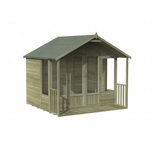 Forest Garden 8x8 Oakley Overlap Apex Pressure Treated Summerhouse (Installation Included)