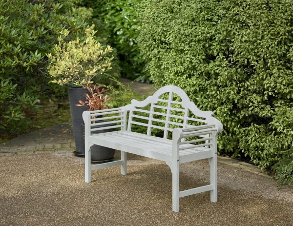 Greenhurst Lutyens Style Garden Bench (PU Coated - White)