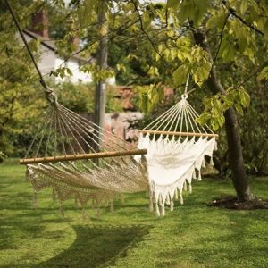 Woven string hammock