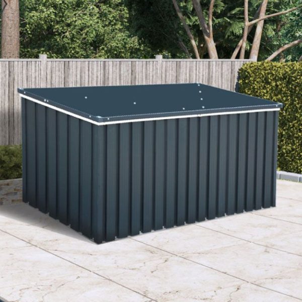 6' x 2' Sapphire Anthracite Metal Garden Cushion Storage Box (1.68m x 0.68m)