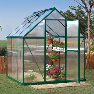 6' x 6' Palram Canopia Mythos Green Polycarbonate Greenhouse (1.85m x 1.86m)