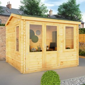 Mercia Elite 3m x 3m Double Glazed Garden Office Log Cabin (34mm)