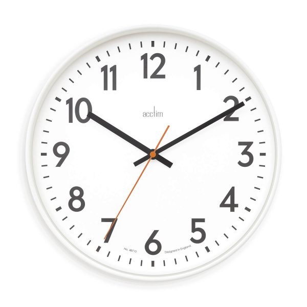 Acctim Hugo Classic Modern 30Cm Wall Clock White