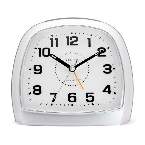 Acctim Sensalight Three Analogue Alarm Clock Silver/White