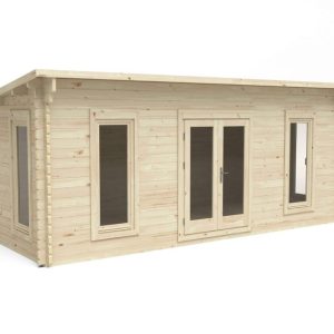 Forest Garden Arley 6.0m x 3.0m Pent Double Glazed Log Cabin (24kg Polyester Felt With Underlay)