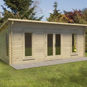 Forest Garden Arley 6.0m x 3.0m Pent Double Glazed Log Cabin (24kg Polyester Felt Without Underlay)