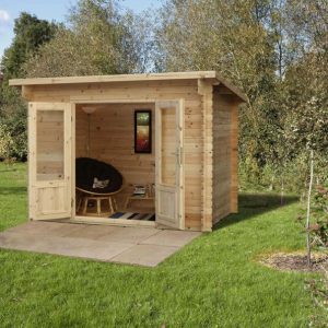 Forest Garden Harwood 3.0m x 2.0m Pent Single Glazed Log Cabin (24kg Polyester Felt With Underlay)