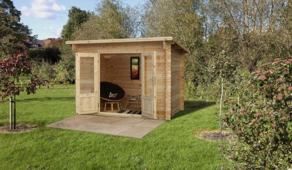 Forest Garden Harwood 3.0m x 2.0m Pent Single Glazed Log Cabin (34kg Polyester Felt With Underlay)