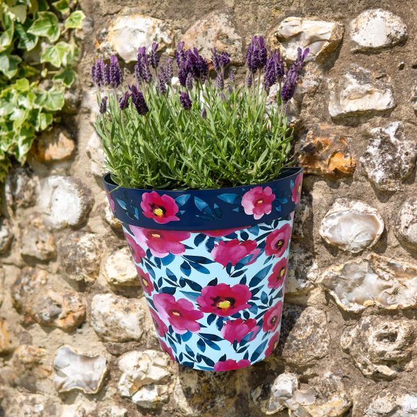 Pink Poppies 23X25Cm Wall Pot Set Of 2